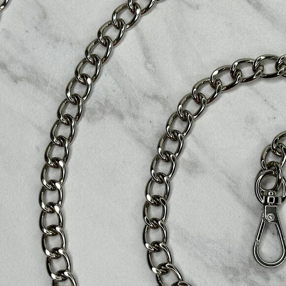 Silver Tone Chain Link Purse Handbag Bag Replacement Strap - Picture 9 of 13